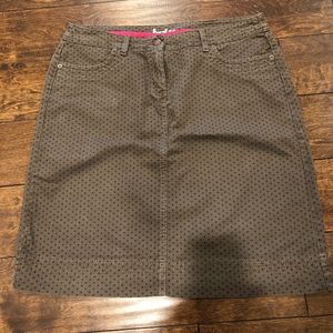 Boden Denim Skirt Size US 12L Olive Green w/ Stars